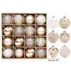Party Decoration Pack of 16 Shatterproof Champagne Gold White Christmas Bauble Balls Ornament
