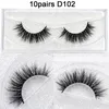 10ペアVisofree Mink Lashes 3D Mink Walseまつげ卸売自然まつげドラマチックなまつげ手作りフルストリップラッシュメイク240123