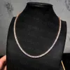 Bijoux Hip Hop glacé Vvs1 d couleur Mossanite diamant collier réel 4mm Moissanite Tennis 9k 10k 14k chaîne en or massif