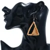 Dingle örhängen bohemisk etnisk rotting handstickad utskärning triangel hänge mode enkel original kvinnors personlighet smycken