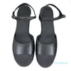 Womens Spring Summer Classic Mary Janes Pump Shoes Designer Comfort Sandal Low Block Heel Round Toe Ankel Strap Geunuine Leather