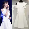 Grundläggande avslappnade klänningar Faymusty Chic Summer New 2022 Korean Fashion Lady Elegant White Sleeveless Dress Womens i ett stycke Hårklänningar Vestido Feminino YQ240201