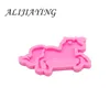 Bakningsformar Glänsande nyckelring Pegasus Unicorn Horse Key Ring Decoration Silikonform för DIY -epoxiharts DY0151