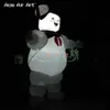 Personnage de dessin animé géant allumant la publicité gonflable Ghostbusters Stay Puft homme de guimauve gonflable avec des lumières LED pour la décoration de cour d'Halloween 001