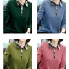 Polo da donna Temperamento autunnale e invernale Versatile pendolare Abbigliamento Patchwork Bottone Manica lunga Semplicità Solida Camicia POLO