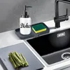 Küchenaufbewahrung, Waschbecken, Seifenschwamm-Tablett, selbstentleerend, Premium-Silikon-Halter für Badezimmer, Caddy, Organizer, Geschirrflasche