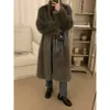 Shanli Dadi Faux Designer Fur Coat for Mens Winter Warm and Thickened Long Tuscan Fashion 709E