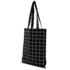 Shopping Bags Large Capacity High Quality Shoulder Bag Fashion Ladies Canvas Linen Plaid Tote Handbag Eco