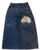 Y2Kバギージーンズメンヴィンテージ刺繍高品質JNCOジーンズヒップホップゴスストリートハラジュクメンズカジュアルワイドレッグジーンズ240122