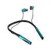 Cuffie senza fili Auricolare Bluetooth con archetto da collo con microfono Cuffie sportive Auricolare HD Bass Fone De Ouvido Sem Fio Scheda SD