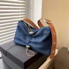 Shoulder Bags Popular bag for women 2023 new trendy denim single shoulder underarm bag autumn pleated fashion crossbody bagH2422