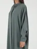 Casual Kleider Mode Einreiher Muslimischen Syari Abaya Hajib Weibliche Volle Länge Strickjacke Flare Hülse Islamischen Wy1447