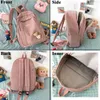 School Bags Bagpack For Girls Backpacks Kawaii Striped Cute Luxury Harajuku Corduroy Bag Backpack String Korea Travel Women's Ita