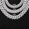 Collier de mode Test de passe 8-14 mm de large Gramoissanite Diamond Gol Sterling Sier Cuban Link Chain pour hommes Colliers Hip Hop