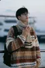 Herensweaters Pullover Sweater Geometrisch borduurpatroon HerfstWinter Japanse stijl Retro Dik Warm Los Casual Mode Hoogwaardig