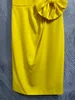 10008 XXL 2024 robe de piste printemps été robe revers cou jaune marque même Style robe pour femmes mode haute qualité LTao