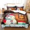 Bedding Sets Merry Christmas Green Snow Man 2024 Kids Quilt Durex Full King Size3Pcs Duvet Cover Linen Set Bedspread200x200 240x220