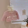 Kleidung Sets Mädchen Temperament Kinder Tasche Langarm Strickjacke Knopf Mantel Falten Rock 2 stücke Prinzessin Kleidung Anzug