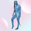 Vrouwen nieuw blauw avatar paar sexy jumpsuit stretch prom party luxueuze podium outfit nachtclub show kostuum spelen Halloween16442418