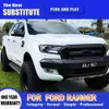 Para ford ranger led farol conjunto 16-21 drl luz de circulação diurna lâmpada dianteira acessórios do carro streamer indicador de sinal de volta