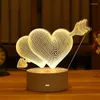 Nocne światła Walentynki Prezent Miłość 3D lampa Acryl LED LIGING DEKAGIZACJA WEDNIKA BABY SHower Dzieci