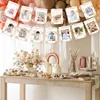 Joymemo Boho Rainbow 1st Birthday Party Decorations Po Banner Född till 12 månaders födelsedag Banner Girls Boho Party Supplies 240124