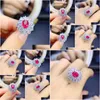 Cluster Rings Natural Ruby Ring Luxury Jewelry Designer 925 Sier Plating 18K For Women Red Gem Drop Delivery DHQFD