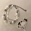 Bracelets à maillons Kiss, bijoux pour femmes, Harajuku, étoile en cristal, perles, accessoires Kpop Y2K, chaîne réglable, cadeau