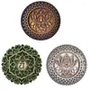 Dekoratif figürinler bohem metal mandala çiçek duvarı sanat dekor lotus görünüm egzotik stil demir ev kitapları için