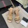 Luxury Tazz Slipper Chunky Sandal Sliders kvinna man hög häl designer klänning skor tyg läder sandales sommar soliga klackar casual sko hasp sexig glid lady gåva