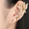 Stud Earrings 1Pcs Bohemian No Piercing Crystal Rhinestone Ear Cuff Wrap Clip Trendy Star Wings Butterfly Snake Jewelry