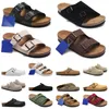 Top Designer Birkinstocks Clogs Bostons Sandalen Damen Herren Stock Arizonas Plateau-Trainer Fell-Slides Flip-Flops Sneaker Freizeitschuhe Lammfell-Wildleder Hausschuhe