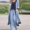 Women's Two Piece Pants ZANZEA Women Spring Solid Color Sets V-Neck Full Sleeve Cardigan Sleeveless Tanks Tops Fashion Work OL Wide Leg Pant