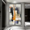 Handpainted Large Textured Oil Painting Modern Abstract POP Geometry Wall Art Picture Vertical Living Room Porch Entrance Decor 240127