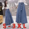 Skirts Jeans Skirt For Women Ladies Denim Long High Waist A-Line Button Clothes 2021 Summer Fashion Korean Style Elegant Outwear YQ240201