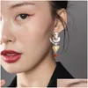 Stud Bohemia Pendant Earrings Natural- Stone Geometric Statement Cluster Tassel Women Giftstudstud Drop Delivery Dhkzl