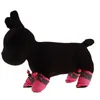 Vêtements de chien 4pcs / Set Chaussures de chiot antidérapantes Protection pour animaux de compagnie à semelle souple Hiver Automne Prewalkers imperméables Fournitures douces Soins des pattes