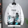 Sweatshirts voor mannen Losse blauwe manga Herenkleding Anime Hoodies met capuchon Luxe welkomstdeal Designer sweatshirt Emo Streetwear 240119