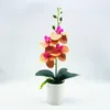 Dekorativa blommor Yomdid Potted Fake Orchid Flower Artificial Plant Utmärkt UV-resistent faux bonsai utomhus inomhus för balkong jul