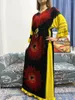 Ethnic Clothing Abayas For Women 2024 Muslim Fashion Floral V-neck Robe Femme Musulmane Islam African Cotton Dress Caftan Marocain With