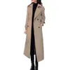 Thermo-Wintermantel für Damen, Business-Jacke mit mittlerer Wadenlänge, formeller Wollmischungen, zweireihiger Mantel, dick, 240127