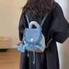 Okul Çantaları Marka Tasarımcısı Denim Kadın Sırt Çantası ve Çanta Günlük Drawstring Kontrast Renk Vintage Küçük Çanta Seyahat