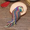 Brooches Morkopela Colorful Rhinestone Parrot Brooch For Women Vintage Enamel Bird Pin Jewelry Clothes Accessories