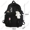 Sacos escolares bonito menina branco impermeável mochila nylon senhoras saco kawaii feminino laptop mulheres faculdade estudante malha moda