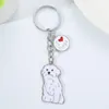 Keychains Family Pet Memorial Keychain för födelsedagspresent Dachshund Jag älskar hundhjärta Paw Paw Pendant Keyring Animal Accessory Pojkvän Gif