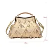 Evening Bags Luxury Sequin Bag Fashion Tassel Lace Shoulder Crossbody Metal Clip Purse Clutch Elegant Gold Silver Handbag Sac