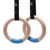 1 Paar Houten Gymnastiekringen met Verstelbare Bandjes GYM Ring voor Kinderen Volwassen Thuis Fitness Pull Up Krachttraining 240125