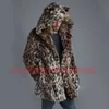 Faux pälsrock för mens leopard tryck mink varm designer nctj