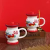 Tasses drôle Style chinois crachoir tasse nostalgique à l'ancienne Pot de nuit en céramique café eau ménage tasse à la main ZE366