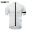 Racing Jackets WOSAWE Men Cycling Jersey White MTB Bike Shirts Bicycle Clothing Short Sleeve Reflective Summer Maillot Downhill